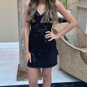 Alyce Paris Black Sequin Dress